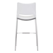 Ace Bar Chair White &  Brushed Stainless Steel - Set of 2 - ZUO4603