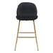 Siena Bar Chair Black Velvet - Set of 2 - ZUO4611