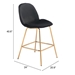 Siena Counter Chair Black Velvet - Set of 2 - ZUO4612