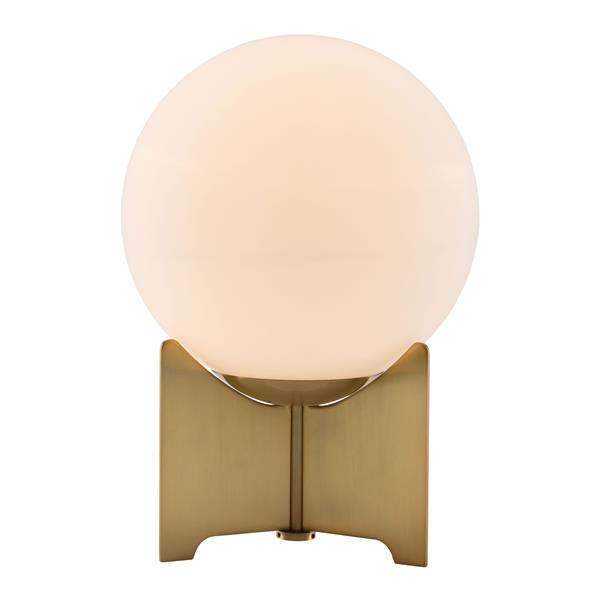 Pearl White and Brushed Brass Table Lamp 