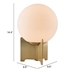 Pearl White and Brushed Brass Table Lamp - ZUO4844