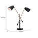 Tanner Matte Black and Brass Table Lamp - ZUO4861