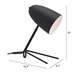 Jamison Matte Black Table Lamp - ZUO4865