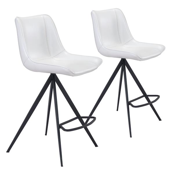 Aki White and Black Counter Chair - Set of Two 