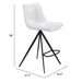 Aki White and Black Counter Chair - Set of Two - ZUO4915