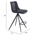 Aki Black Counter Chair - Set of Two - ZUO4916