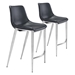 Magnus Black and Silver Counter Chair - Set of Two - ZUO4918