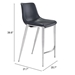 Magnus Black and Silver Counter Chair - Set of Two - ZUO4918