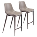 Magnus Gray and Walnut Counter Chair - Set of Two - ZUO4919