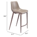 Magnus Gray and Walnut Counter Chair - Set of Two - ZUO4919
