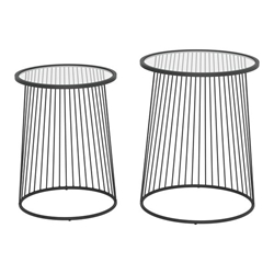 Shine Set Clear and Black Nesting Tables 