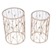 Sage Clear and Gold Side Tables - Set of Two - ZUO4945