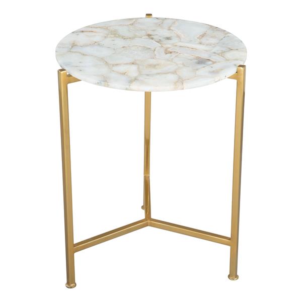 Haru White and Gold Side Table 