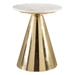 Pure Table White and Gold Marble Side - ZUO4969