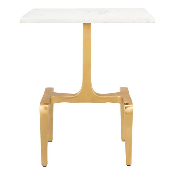 Clement Table White and Gold Marble Side 