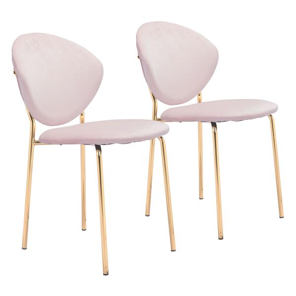 Clyde Pink and Gold Dining Chair - Set of Two 