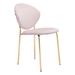 Clyde Pink and Gold Dining Chair - Set of Two - ZUO4977