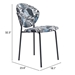 Clyde Leaf Print and Black Dining Chair - Set of Two - ZUO4979