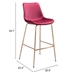 Tony Red and Gold Bar Chair - ZUO5066