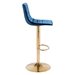 Prima Dark Blue and Gold Bar Chair - ZUO5103