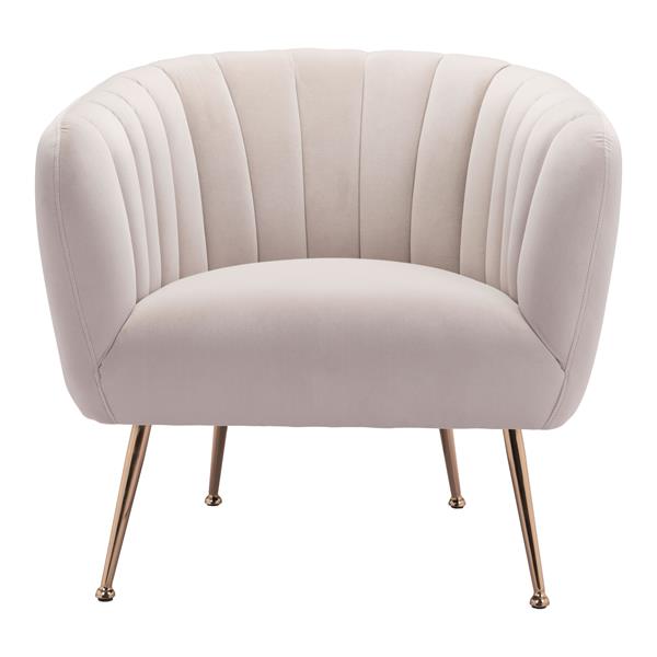 Deco Beige and Gold Accent Chair 