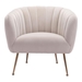 Deco Beige and Gold Accent Chair - ZUO5136