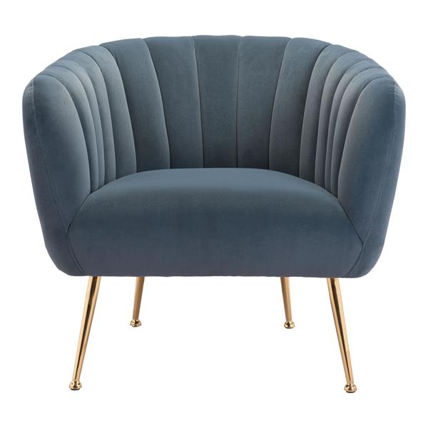 Deco Gray and Gold Accent Chair 
