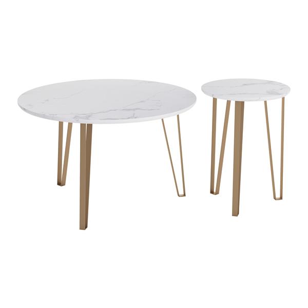 Caen White Accent Tables - Set of Two 