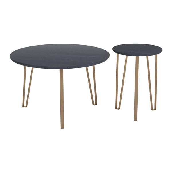 Somme Black Accent Tables - Set of Two 