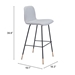 Gironde Light Gray Bar Chair - ZUO5179