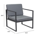 Claremont Gray Arm Chair - ZUO5197