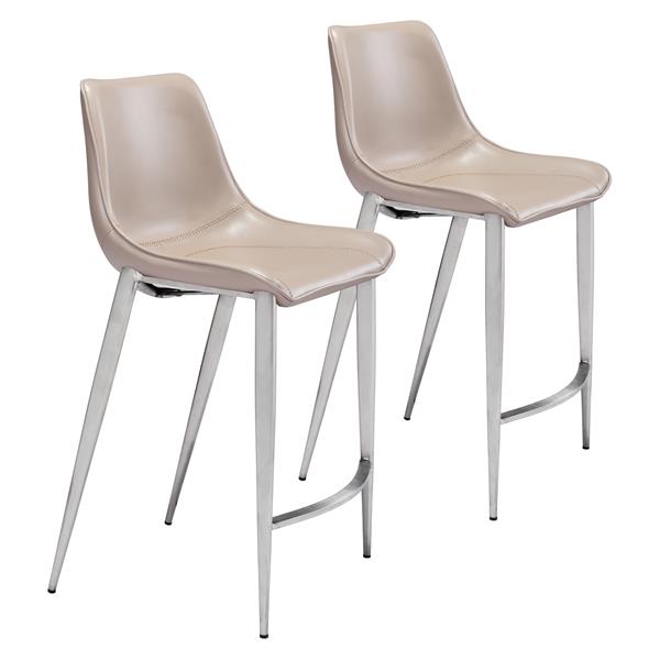 Magnus Gray and Silver Counter Chair - Set of Two 