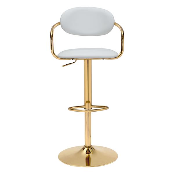 Gusto White and Gold Bar Chair 