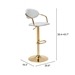 Gusto White and Gold Bar Chair - ZUO5303