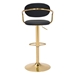 Gusto Black and Gold Bar Chair - ZUO5304