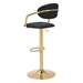 Gusto Black and Gold Bar Chair - ZUO5304
