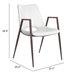 Desi White Dining Chair - Set of Two - ZUO5328