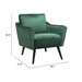 Bastille Green Accent Chair - ZUO5352