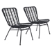 Lorena Chair Black Outdoor Dining - Set of Two - ZUO5383