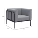 Cancun Dark Gray Arm Chair - ZUO5396