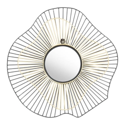 Comet Black and Gold Round Mirror 