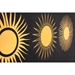 Three Suns Gold and Black Canvas Wall Art - ZUO5457