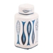 Fish Temple Jar Large White And Blue - ZUO2037