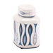 Fish Temple Jar Small White And Blue - ZUO2040