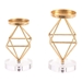 Rombo Set Of 2 Candle Holders Gold - ZUO2398