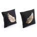 Metallic Wings Set Of 2 Pillows Blk & Gd - ZUO3147