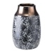 Stoneware Metal Vase Large Metal & Blk Ash - ZUO3557