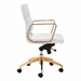 Scientist Low Back Office Chair White & Gd - ZUO4098