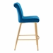Niles Counter Chair Blue Velvet - ZUO4183