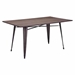 Titus Rectangle Dining Table Rustic Wood - ZUO4273